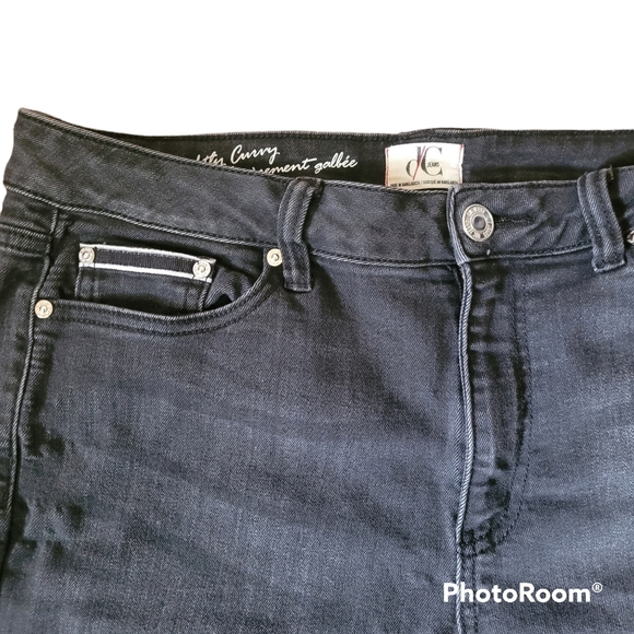 Plus size 14 curvy skinny jeans faded black with side slit - Picture 4 of 11